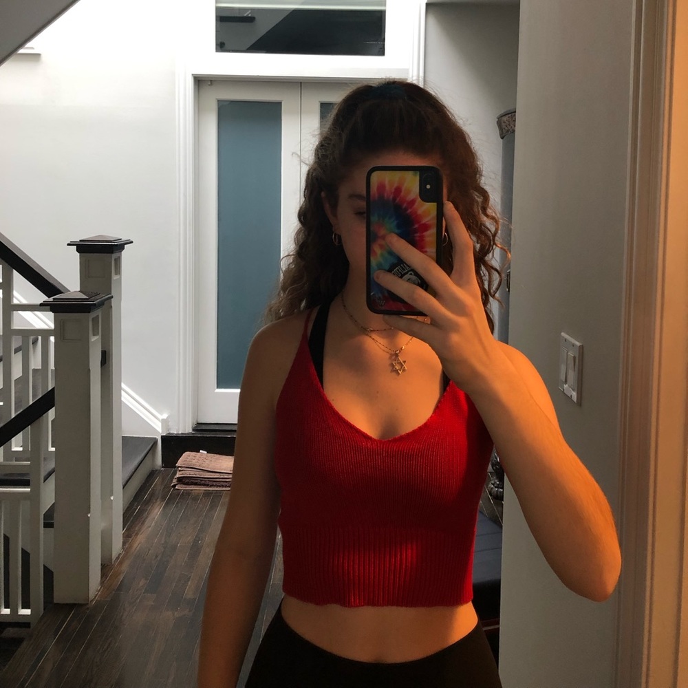 Red crop top